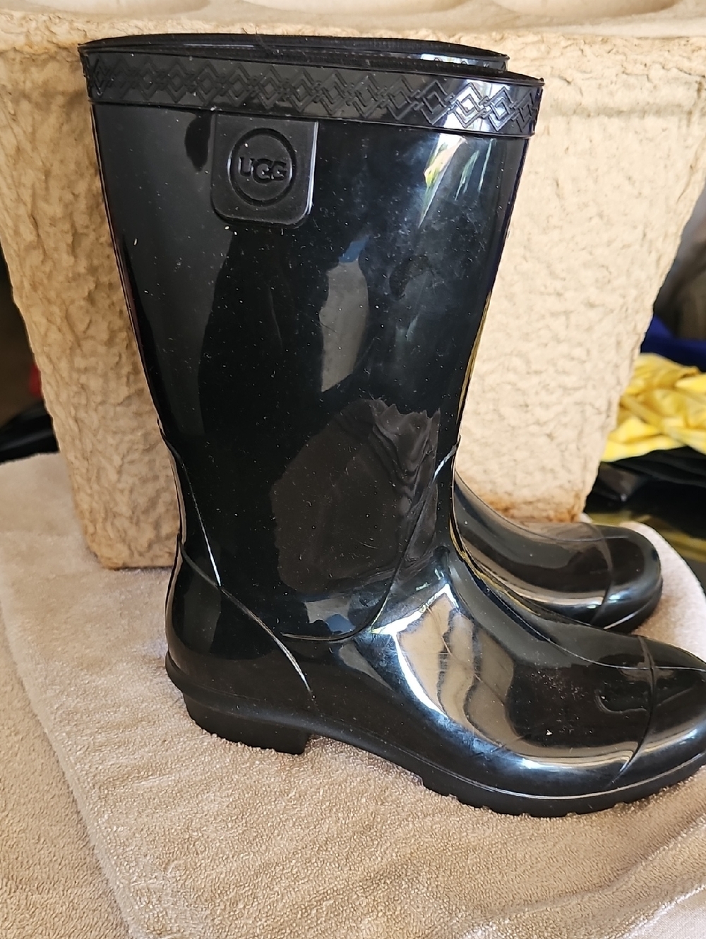 UGG Black Gloss Rain Boots